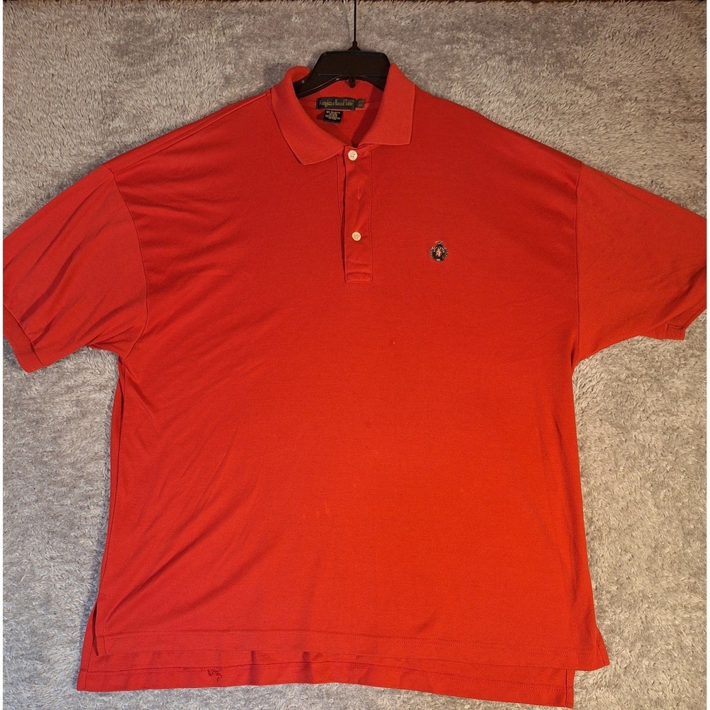 Knights of the Round Table Mens Big 2X Red Polo Shirt Short Sleeve Crest Logo